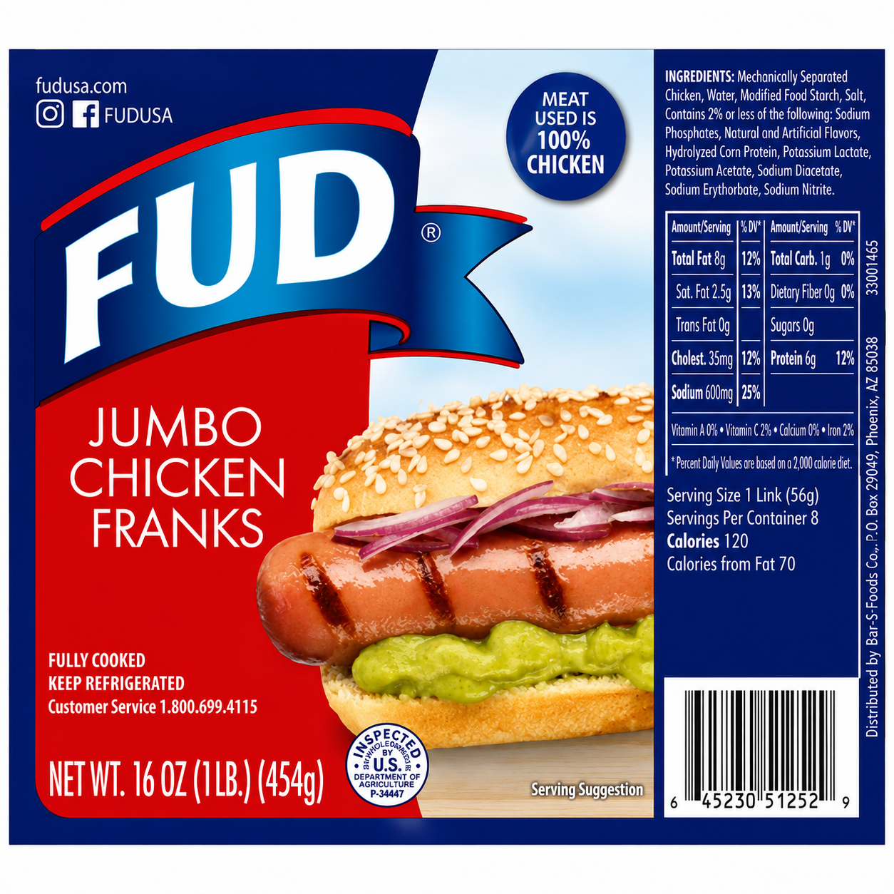FUD Chicken Jumbo Franks