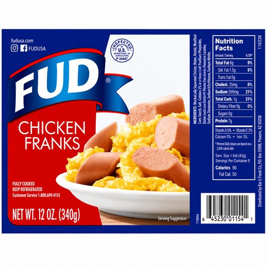 FUD Chicken Franks 12 OZ